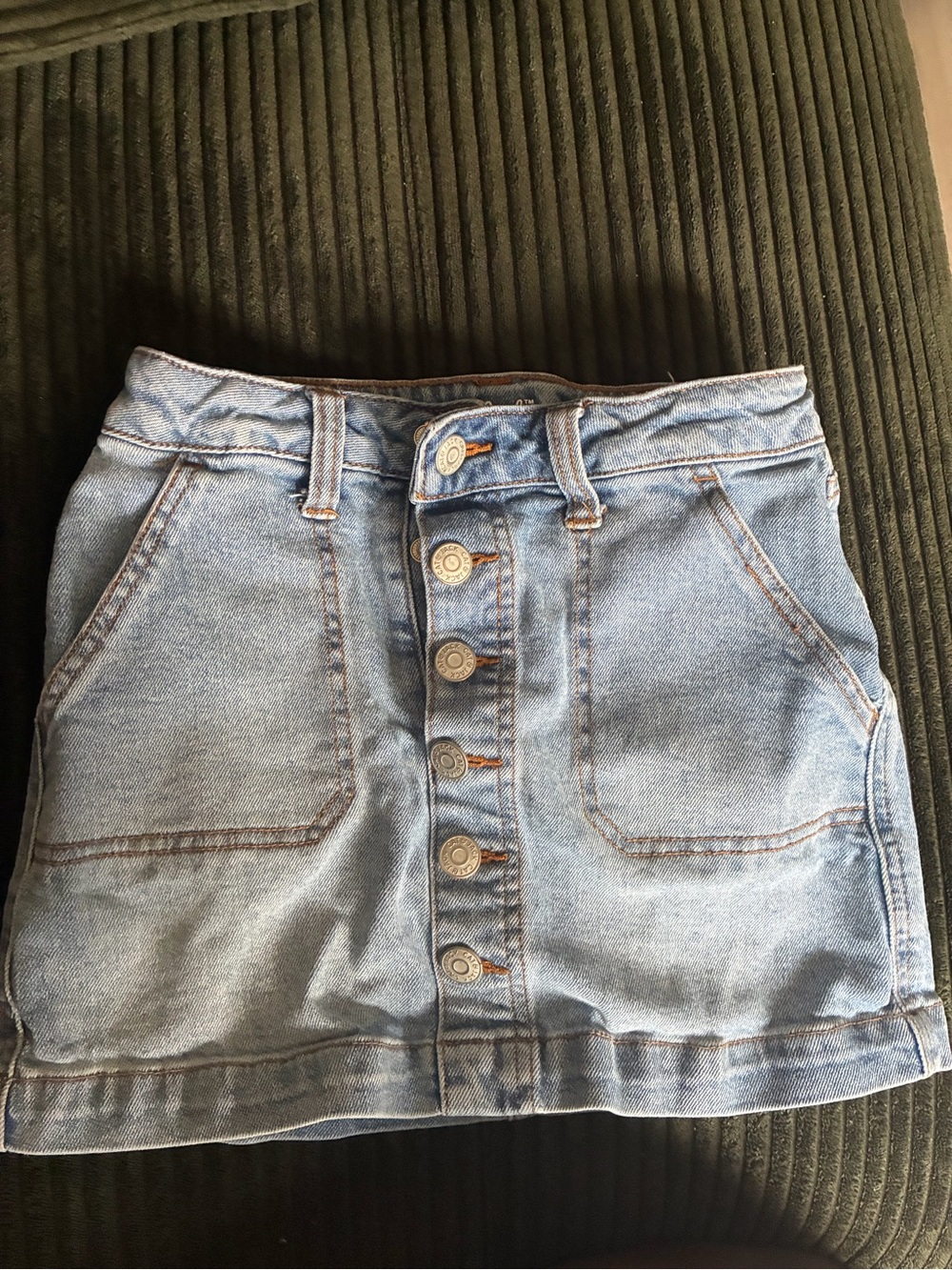 Cat & Jack Light Blue Denim Button-Front Mini Skirt